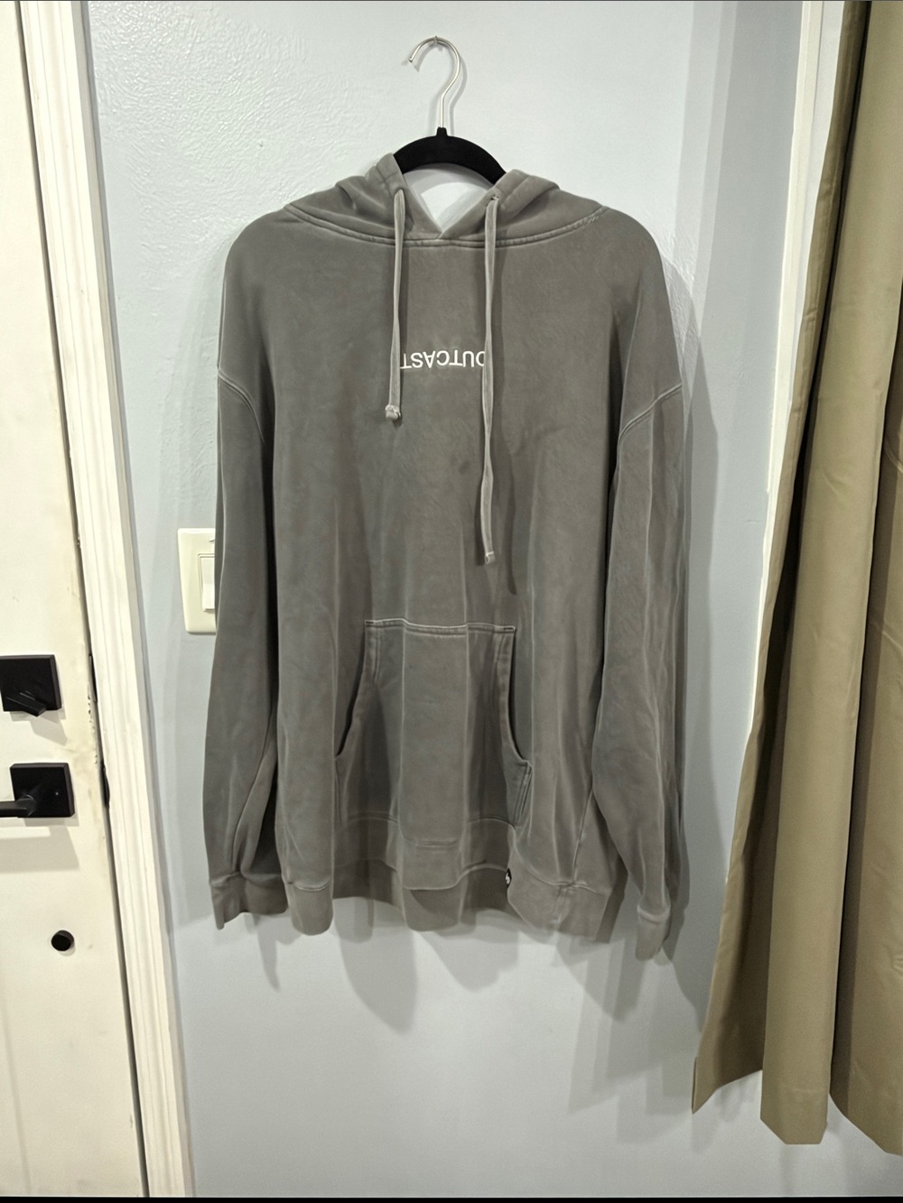 NF Real Music Washed Gray Pullover Hoodie with Subtle Chest Logo